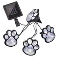 Produktbild: hellum solar Pfoten, led Pfoten outdoor mit 4 warmweiße LEDs, 240 cm Lichtlänge, solar Katzenpfoten, solarbetrieben Garten Hundepfoten, Grablichter für draußen für Tiere, Kabel schwarz 523690
