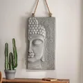 Produktbild: K&L Wall Art 3D Buddha Wandbild Steinoptik Wandskulptur asiatische Feng Shui Deko Wandschild Betonoptik Wandfigur Floral
