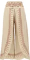 Produktbild: Palazzohose, Hosenrock, Bedruckte Natürliche Boho Schlaghose, Sommerhose - Hellbeige, Damen, Creme-weiß, Baumwolle, Größe: L