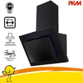 Produktbild: Schräghaube Dunstabzugshaube Wandhaube Wandesse Abluft Umluft Glas schwarz 60cm