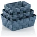 Produktbild: Korb-Set Alvaro PP-Faserband rauchblau 3Stk