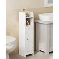 Produktbild: VASAGLE Badezimmerschrank klein, Badschrank schmal, stehend, mit Tür und Regal, kleiner Schrank, Toilettenschrank, verstellbare Ablagen - Weiß