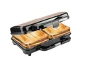 Produktbild: Bestron XL Sandwichmaker, Sandwich-Toaster für 2 Sandwiches in Muschelform, ideal für American Sandwich, inkl. automatischer Temperaturregelung & Bereitschaftsanzeige, Farbe: Schwarz,Kupfer