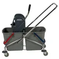 Produktbild: Sprintus Doppelfahrwagen Chrom 54 l, 2x27 L Fahreimer Reinigungswagen Wischwagen
