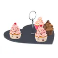 Produktbild: Schieferplatte Herz Dessertplatte Sushi Dekotablett Servierplatte Käseplatte
