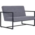 Produktbild: vidaXL 2-Sitzer-Sofa mit Armlehnen Hellgrau Stahl und Stoff 282270