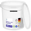 Produktbild: BenBow - Eimer mit Deckel 20l transparent 1x 20 Liter - lebensmittelecht stabil luftdicht auslaufsicher geruchsneutral - Aufbewahrungsbehälter aus Kunststoff - Metalgriff Rissfester Griff - zur Hause