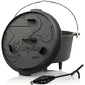 Produktbild: BBQ-Toro Dutch Oven DO9P, 9,0 L Premium Gusseisen Kochtopf, Gusstopf - Schwarz