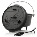Produktbild: BBQ-TORO Dutch Oven 9 QT Premium Gusstopf Gusseisen Bräter 9L mit Deckelheber