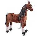 Produktbild: Ponnie Mechanisches Pferd auf Rollen Happy M - Pony mit Rollen für Kinder - Dunkelbraun