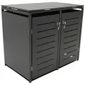 Produktbild: Mülltonnenbox 2-er Mülltonnenhaus Müllbox 2x 240 Liter 132x80x116cm, Stahl grau