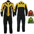 Produktbild: German Wear Motorradkombi GW300K (Set, 2-tlg., mit 8 Protektoren, Motorradhose & Motorradjacke) Herren Biker Schutz Kombi Thermofutter & Reißverschluss Taschen gelb 58/3XL