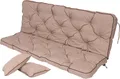Produktbild: TexDeko® Bankauflage mit Rückenlehne für Hollywoodschaukel wasserabweisend UV-beständig, 150x50x56cm, Taupe