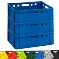 Produktbild: BURI 3x Fleischkiste E2 Fleischerkiste Blau 60x40x20cm Metzgerkiste Lagerkisten Stapelkisten | Eurobox Made in Germany lebensmittelecht, robust, stapelbar