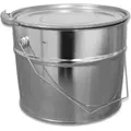 Produktbild: 6 Liter Weißblecheimer Hobbock inkl. Deckel mit Spannring | Stabiler Metallgriff | Luft und Flüssigkeitsdicht | Robust und Stapelbar - Weiß