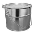 Produktbild: plasteo® 6 Liter Weißblecheimer Hobbock inkl. Deckel mit Spannring | Stabiler Metalltragegriff | Luft und Flüssigkeitsdicht | Robust und Stapelbar | Gefahrgut Tauglich