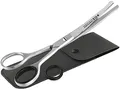 Produktbild: Fellschere Hunde Hundehaarschere Gebogene Pfotenschere mit Mikroverzahnung - Profi Fell Haarschere Schere für Tiere 16 cm mit Etui
