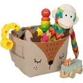 Produktbild: Relaxdays Aufbewahrungskorb Filz, Reh-Motiv, Filzkorb für Kinder, faltbar, HBT: 24 x 27 x 18 cm, Spielzeugkorb, braun