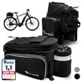 Produktbild: MIVELO - Fahrradtasche für Gepäckträger - Gepäckträgertasche Fahrrad - erweiterbar auf 20L - wasserabweisend - 20L schwarz