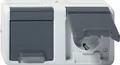 Produktbild: GIRA Feuchtraum Aufputz Doppel Schuko Steckdose waagerecht Typ 478130 grau IP44