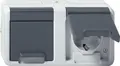 Produktbild: Gira IP44 WG Doppelsteckdose waagerecht Aufputz Grau 078130