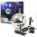 Produktbild: SATISFIRE Discokugel Set Mobile Party Komplettset 20cm Kugel Motor Spot Stativ