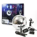 Produktbild: Discokugel Set Mobile Party Kit Komplettset mit 20cm Kugel Motor Spot Stativ