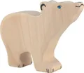 Produktbild: EISBÄR KLEIN Junges Kopf hoch Holztiger Holztier Holzbär Arktis handgerfertigt