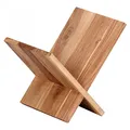 Produktbild: FineBuy Zeitungsständer Massivholz X-Form 31 cm Zeitschriftenständer Design Prospekthalter Landhaus Buchständer Braun