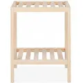 Produktbild: Relaxdays Beistelltisch Kiefernholz Natur mit 2 Ablageflächen 50 cm x 40 cm x 40 cm