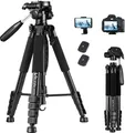 Produktbild: Victiv Kamera Stativ 52–160-185cm Höhe Camera Tripod Abnehmbar 3-Wege-Kopf