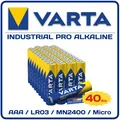 Produktbild: 40 x VARTA Power Batterien Industrial PRO Micro AAA Alkaline +Aus 2025+MHD 2032+