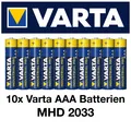 Produktbild: 10x VARTA Power AAA Batterien Micro 10 Stück  ++ aus 2025 ++  MHD 2033 ++
