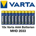 Produktbild: 10x VARTA AAA Power Batterien Micro 10 Stück  ++ aus 2024 ++  MHD 2033 ++