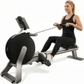 Produktbild: AsVIVA RA20 Rudergerät Heimtrainer, 32 Widerstandsstufen, automatische Widerstandssteuerung, Bluetooth, App-Anbindung, Ganzkörpertraining, schwarz