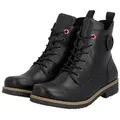 Produktbild: Rieker Schnürstiefelette Schnürboots, Stiefelette, Blockabsatz mit dekorativer Zierschnalle schwarz 38 EU