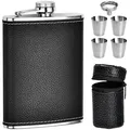 Produktbild: Edelstahl Flachmann 8oz/227ml Flachmann Set Flachmann Leder Flachmann Klein m...