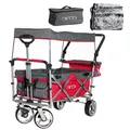 Produktbild: Bollerwagen IM-4268  Rot mit Regenschutz + Kühltasche