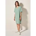 Produktbild: Sommerkleid CECIL, Damen, Gr. XL (44), US-Größen, grün (ice sage grün), Stoff, 55% Leinen, 45% Viskose, unifarben, comfort fit knielang, Rundhals, Bündchen, Kleider Sommerkleid