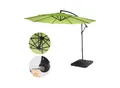 Produktbild: Ampelschirm Terni, Sonnenschirm Sonnenschutz, Ø 3m neigbar, Polyester/Stahl 11kg ~ grün-lemon mit Ständer