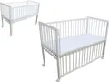 Produktbild: Kinderbett / Beistellbett / Babybett 2in1 120x60cm mit Matratze weiß