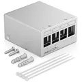 Produktbild: deleyCON 4 Port Patchpanel Gehäuse 1 HE für 14,9 mm x 17 mm Keystone Module mit z.B. RJ45 Koaxialstecker BNC F-Stecker Antennenstecker RJ-11 Cinch Klinke USB Toslink PS2 HDMI - Grau