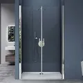 Produktbild: doporro Duschtür Nischentür dusche Duschabtrennung Duschkabine 80cm Nischendrehtür 195cm ESG-Sicherheitsglas aus Klarglas mit Hebe- und Senkmech... - Transparent