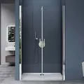 Produktbild: Doporro Duschtür Nischentür Dusche Duschabtrennung Duschkabine 80cm Nischendrehtür 195cm Esg-sicherheitsglas Duschtür Aus Klarglas Mit Hebe- Und Senkmechanismus Teramo24k
