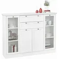 Produktbild: Carryhome Highboard, Weiß, Holzwerkstoff, 5 Fächer, 2 Schublade(n) Schubladen, 160x120x40 cm, Beimöbel erhältlich, Wohnzimmer, Kommoden & Sideboards, Highboards