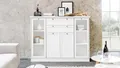 Produktbild: Highboard Geschirrschrank Buffet Esszimmerschrank Anrichte Landwood weiß 4 Türen