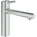 Produktbild: GROHE Concetto Einhand-Spültischbatterie, Ausladung 198mm, mittelhoch, schwenkbar, 31128DC1, Farbe: Supersteel