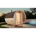 Produktbild: Fasssauna Carrie 2 Sitzbänke Aus Holz Sauna Wandstärke: 42 Mm Außensauna, Naturbelassen - Ohne Farbbehandlung - Finntherm