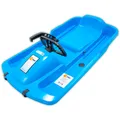 Produktbild: KHW Lenkschlitten Snow Fox Blau mit Bremse Kinder Schlitten Rodel Bob Lenkrodel