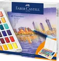 Produktbild: FABER-CASTELL 169748 - Aquarellfarben in Näpfchen, mit Mischpalette und Wassertankpinsel, 48er Etui